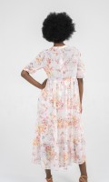 SIXDO Floral Woven Midi Dress